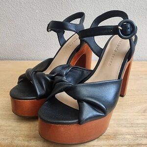 Veronica Beard Black and Brown Platform Heels